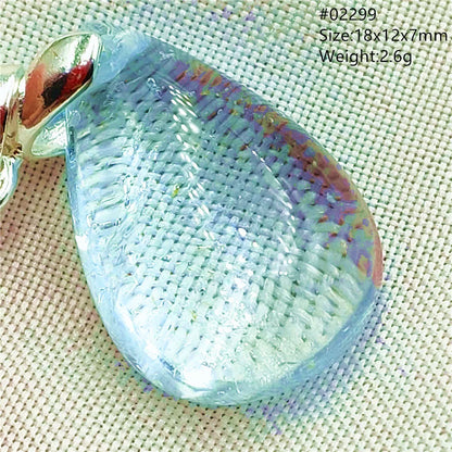 Natural Blue Topaz Quartz Pendant Necklace – Oval Healing Stone Jewelry