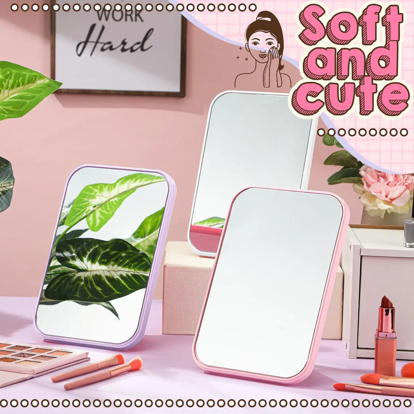 Spa Party Mirrors for Girls – 6-10PCS Makeup & Dressing Table Set