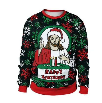 3D Funny Christmas Sweater – Green Holiday Jumper for Party & Festive Wear