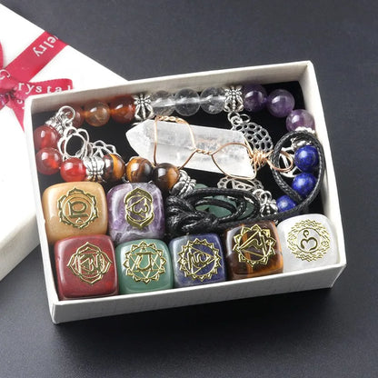 Chakra Yoga Reiki Stone Set – Natural Crystal Healing Collection