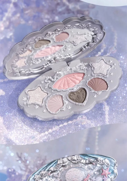 Shell Pearl 6-Color Eyeshadow Palette – Matte, Shimmer &amp; Metallic Glow