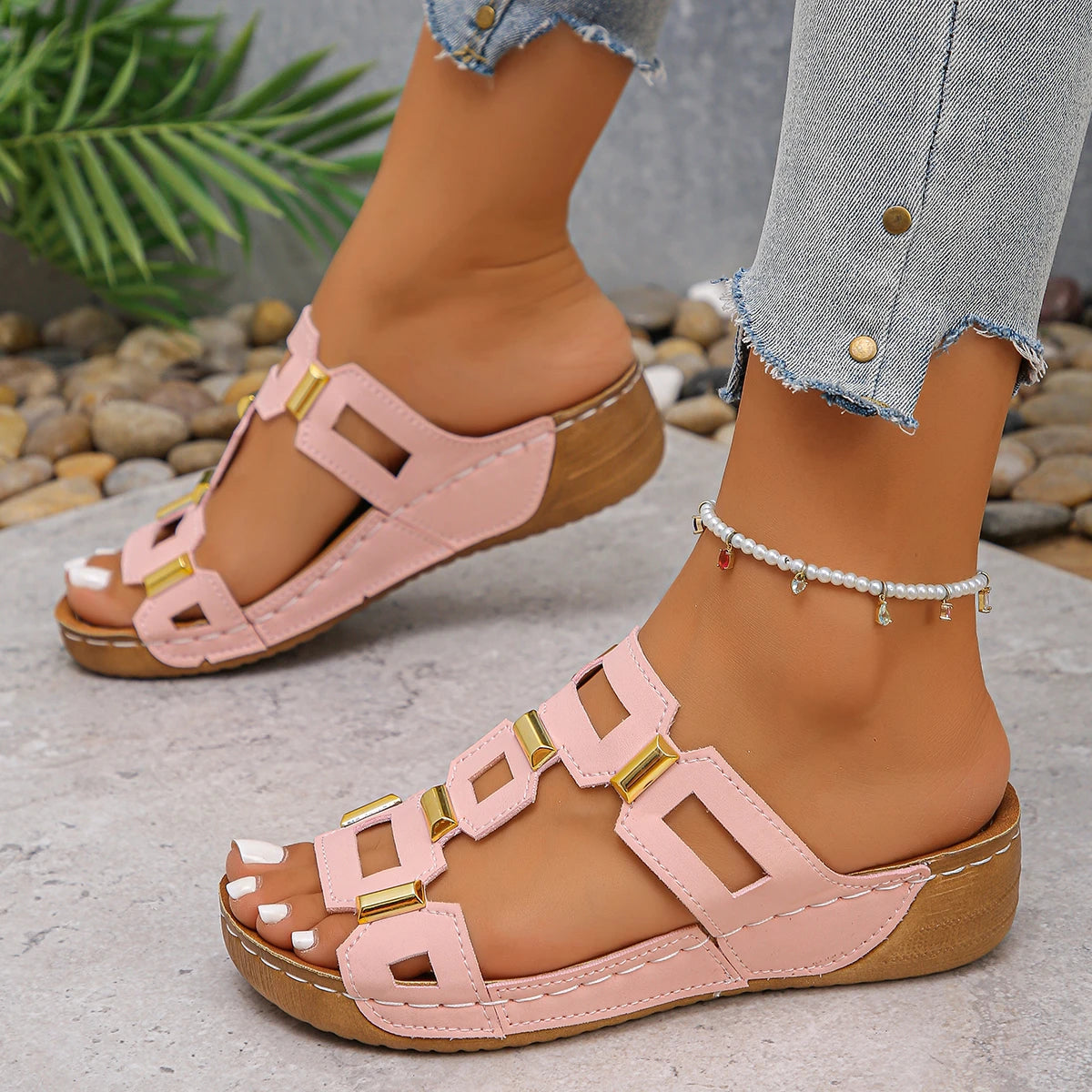 Roman Wedge Sandals