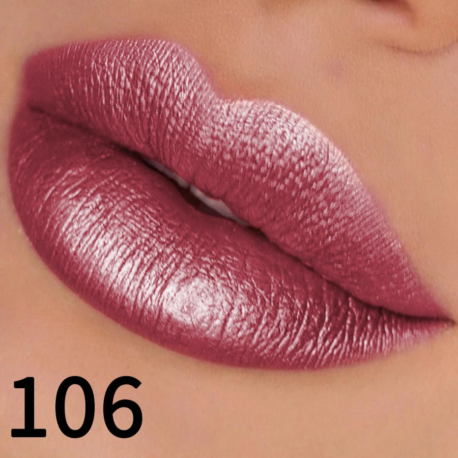 19-Color Glitter Lipstick Collection – Hydrating, Sparkling Metallic Lip Tints