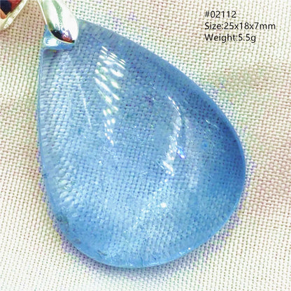 Natural Blue Topaz Quartz Pendant Necklace – Oval Healing Stone Jewelry