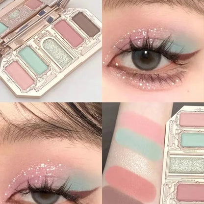 Shell Pearl 6-Color Eyeshadow Palette – Matte, Shimmer &amp; Metallic Glow