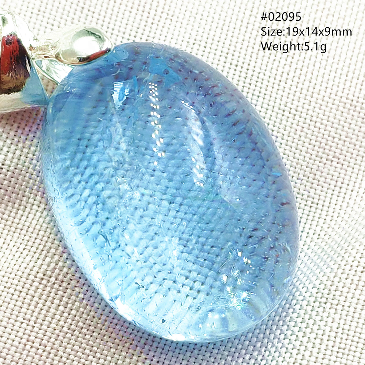 Natural Blue Topaz Quartz Pendant Necklace – Oval Healing Stone Jewelry