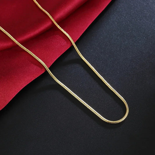 18K Gold Snake Chain Necklace – Unisex Fine Jewelry