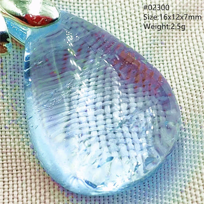 Natural Blue Topaz Quartz Pendant Necklace – Oval Healing Stone Jewelry