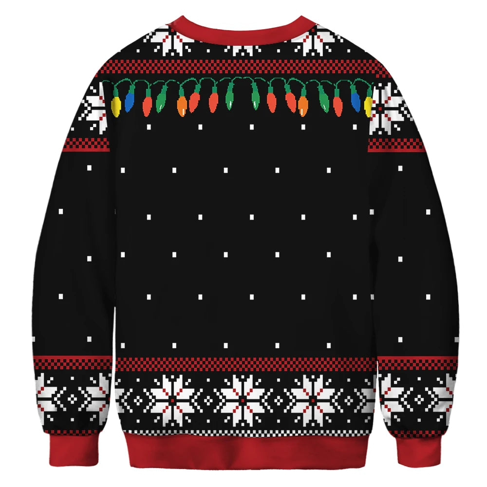 Funny Santa & Elf Ugly Christmas Sweater – Unisex Holiday Sweatshirt for Men & Women