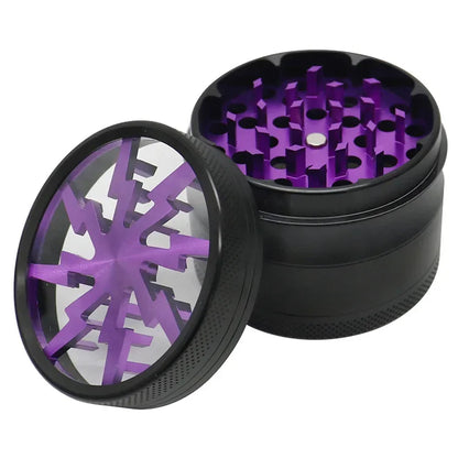 63mm Aluminum Alloy Grinder – 4-Layer Metal Herb & Spice Crusher with LED Lighting (5 Colors)