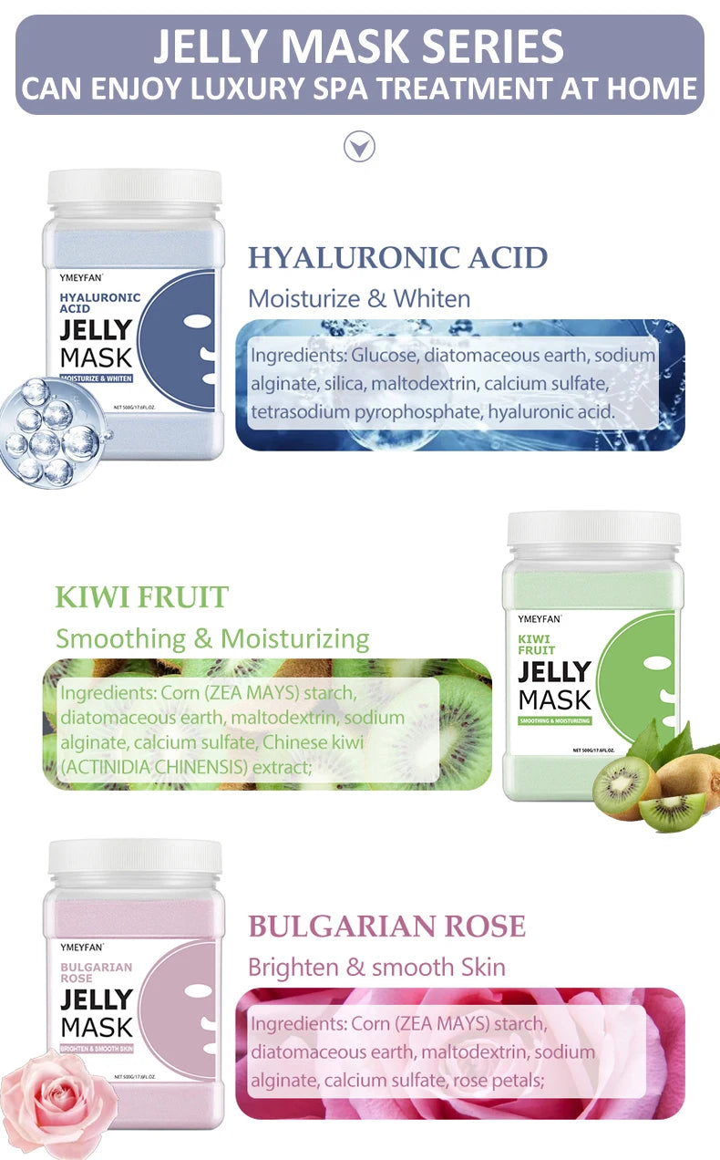 Professional Jelly Face Mask Powder – Hyaluronic Acid Hydrating & Whitening Peel Mask 💆‍♀️✨