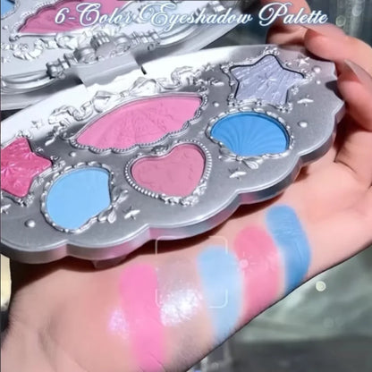 Shell Pearl 6-Color Eyeshadow Palette – Matte, Shimmer &amp; Metallic Glow