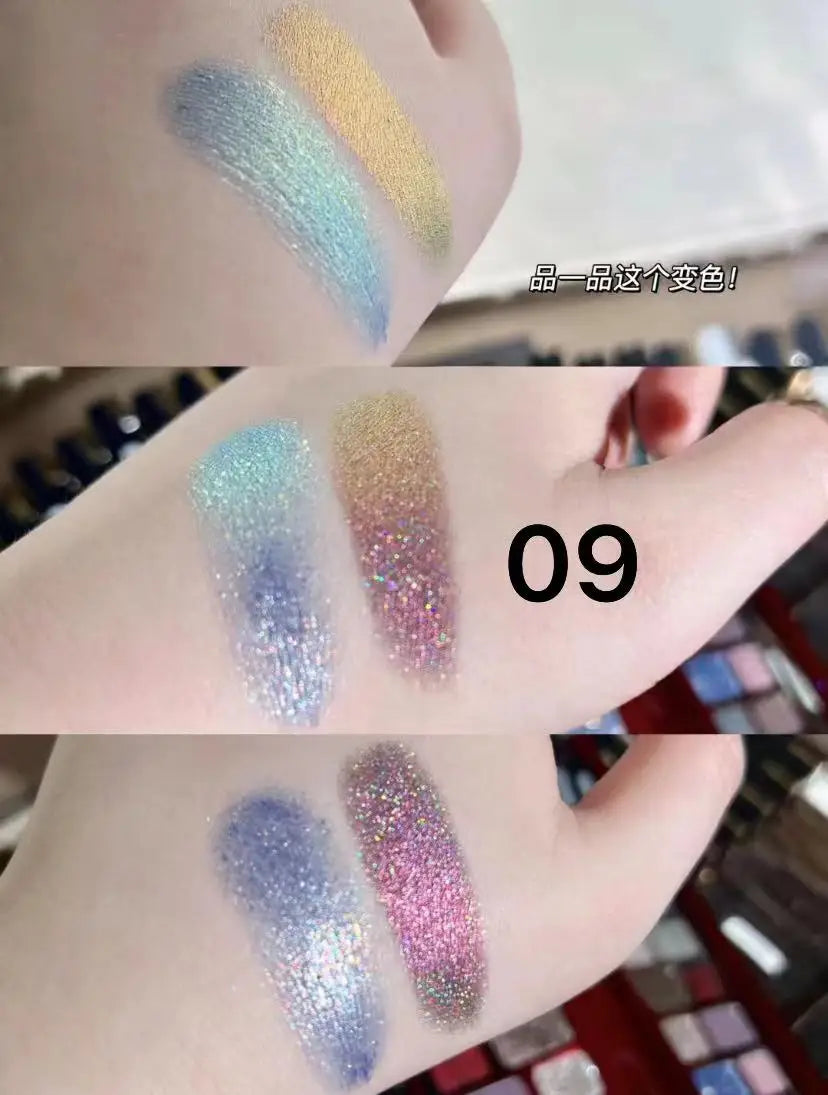16-Color Glitter & Matte Eyeshadow Palette – Chameleon Glow Shades for Bold Eye Looks