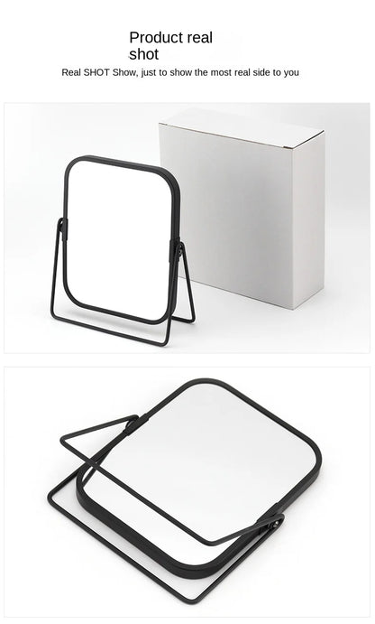 Dual-Sided Square Tabletop Makeup Mirror