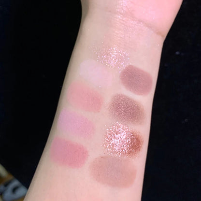 Oh Rosy 9-Color Eyeshadow Palette – Soft Smoke & Rose Tones