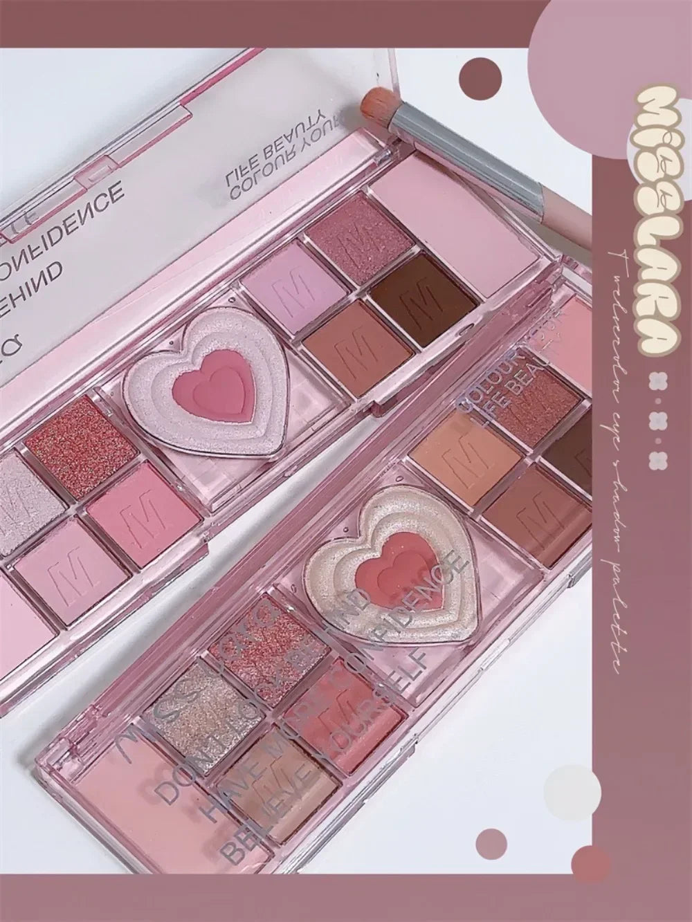 Love Heart 12-Color Pink Eyeshadow Palette