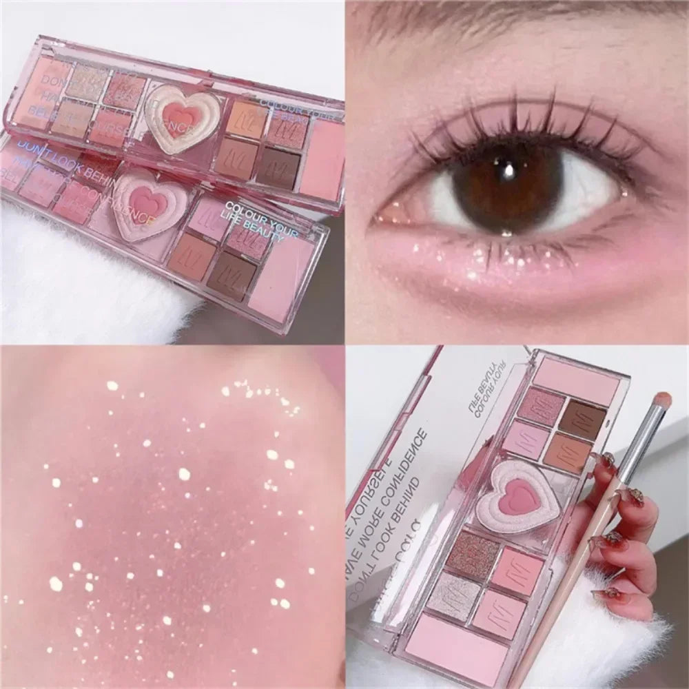 Love Heart 12-Color Pink Eyeshadow Palette