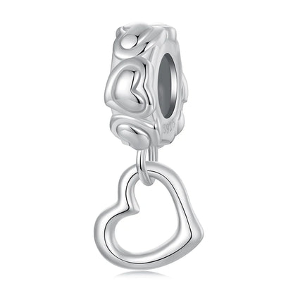 925 Sterling Silver Rainbow Heart Charm – Shine with Every Sparkle