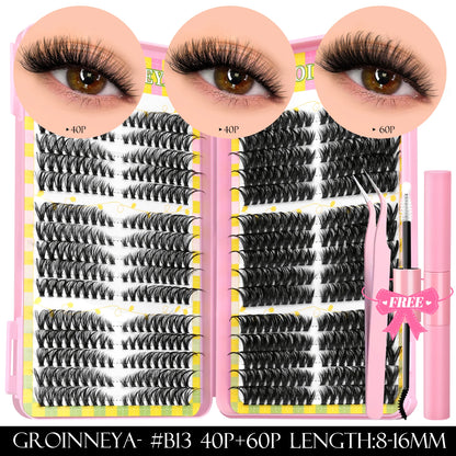 Lash Clusters Kit – 540PCS Cat-Eye Lash Extension Set with Bond & Seal