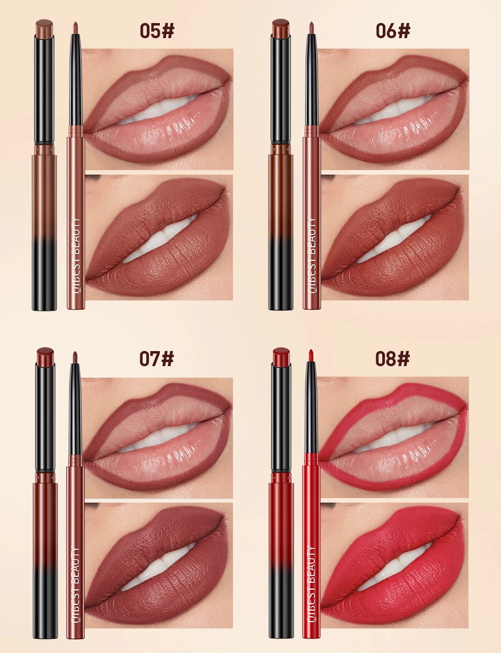 2PCS Matte Lipstick & Lip Liner Set