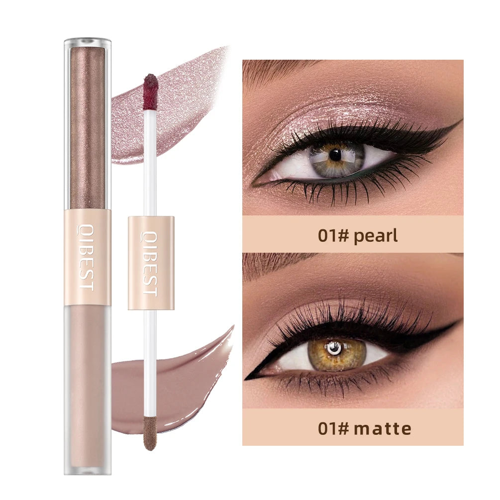 Double-Ended Glitter & Matte Eyeshadow Stick – 2-in-1 Waterproof Eye Makeup Pencil