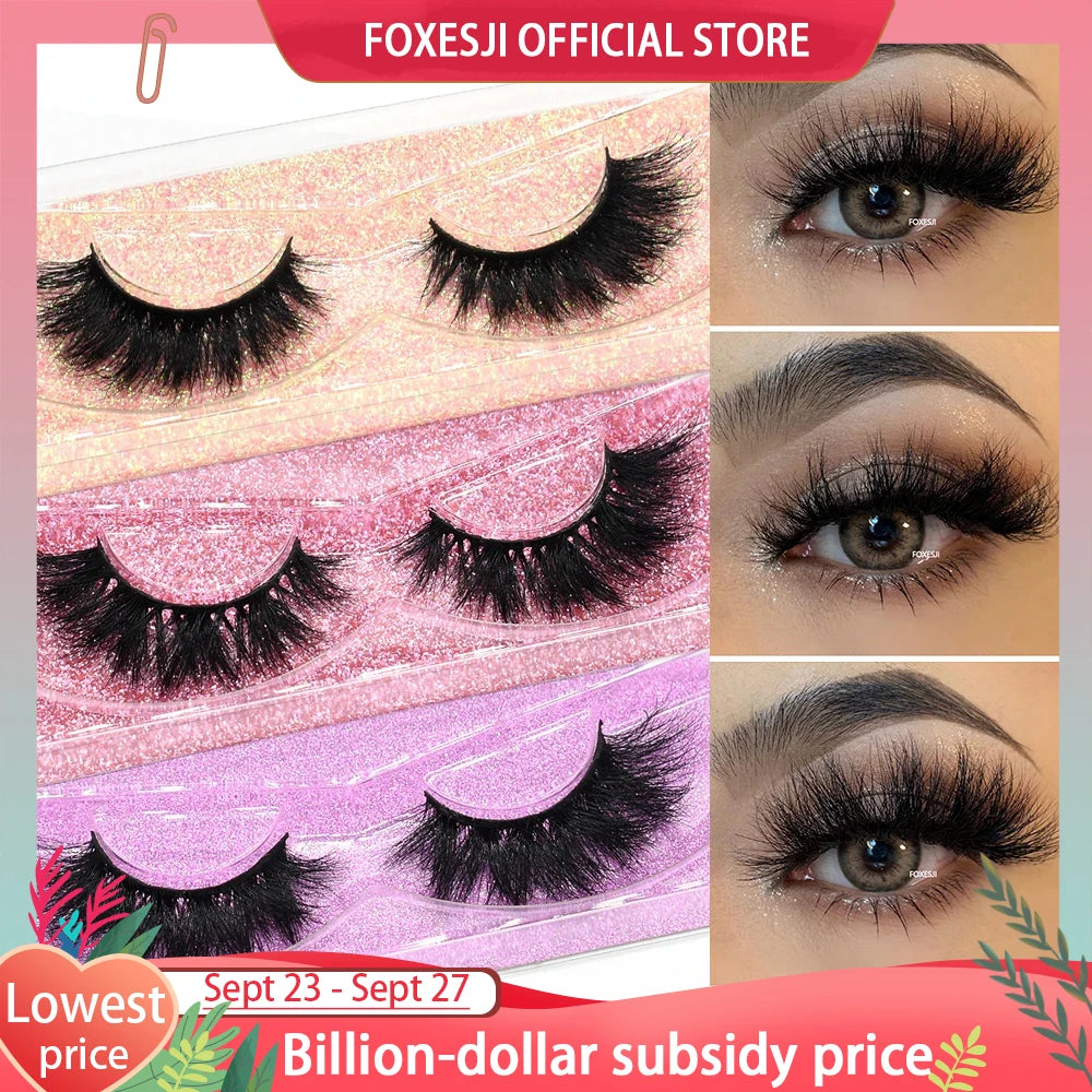 3D Mink Lashes – Fluffy Crisscross Wispy Strip Lashes 2 Soft Box