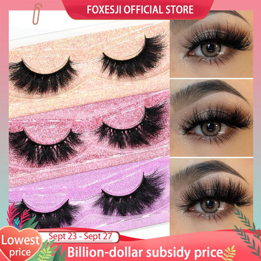 3D Mink Lashes – Fluffy Crisscross Wispy Strip Lashes 10 Soft Box