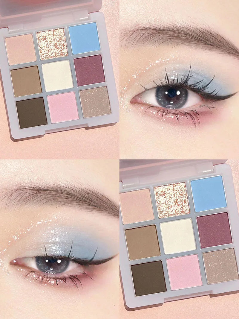 Oh Rosy 9-Color Eyeshadow Palette – Soft Smoke & Rose Tones
