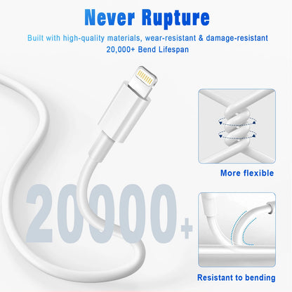 3A USB Fast Charging Cable for iPhone – 3ft / 6ft