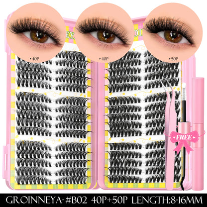 Lash Clusters Kit – 540PCS Cat-Eye Lash Extension Set with Bond & Seal