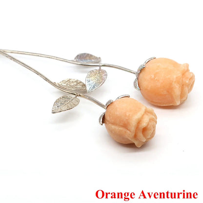 Crystal Carved Rose Flower – Natural Gemstone Decoration & Healing Gift