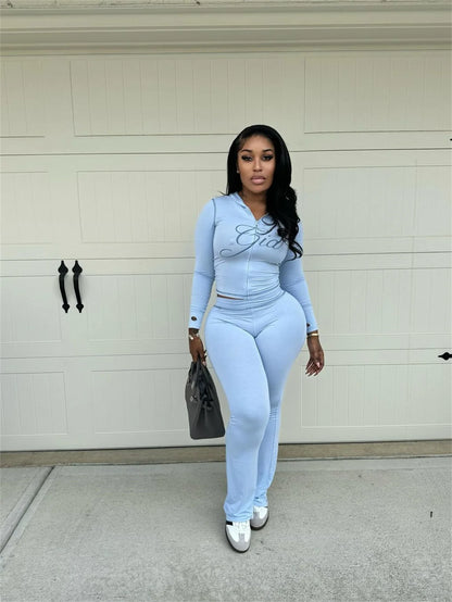 Y2K Hooded 2-Piece Set