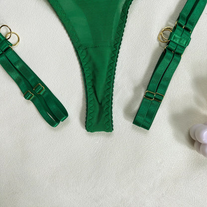 5-Piece Hollow Lingerie Set – Sensual Open Bra & Brief Outfit