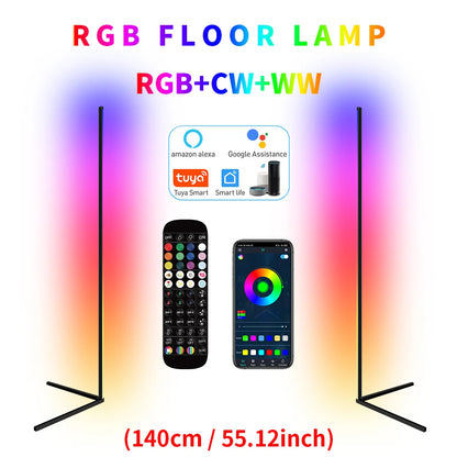 Dimmable RGB Corner Floor Lamp – Smart LED Mood Light (140cm)