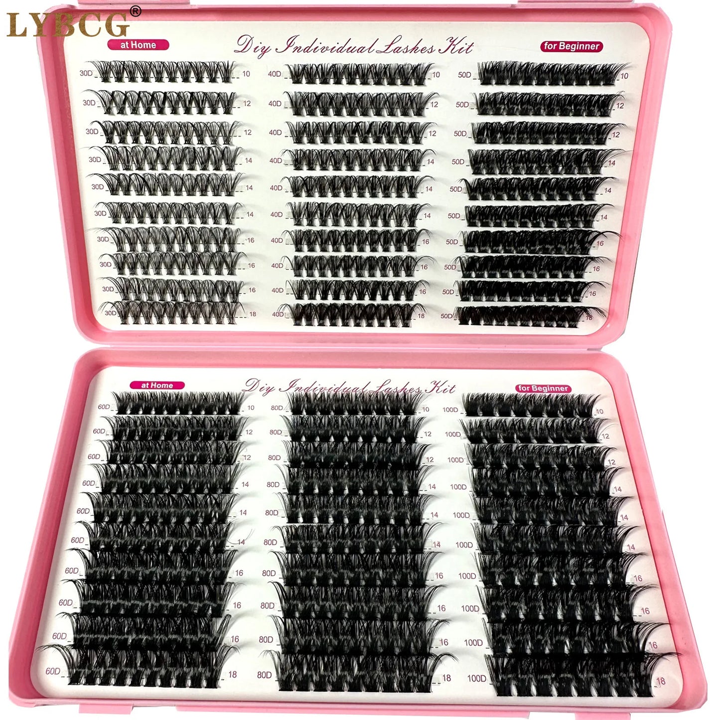 0.07mm Soft Fluffy Lash Clusters – 30D–100D Volume Extensions (570pcs)