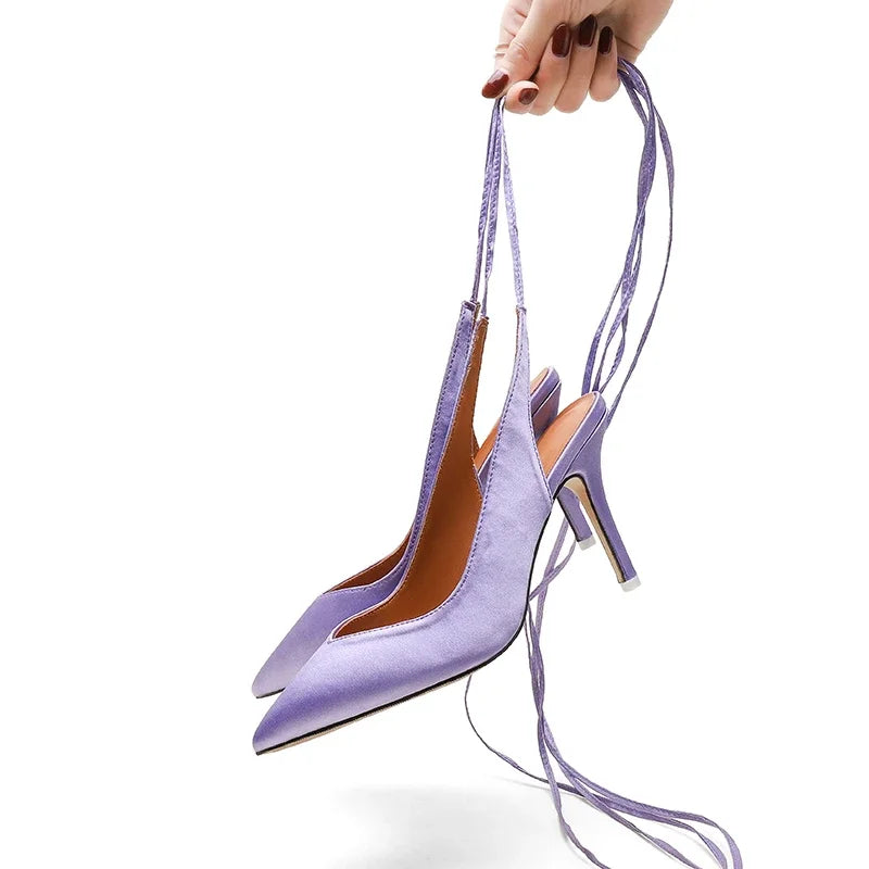 Pointed Toe Ankle Strap Party Heels