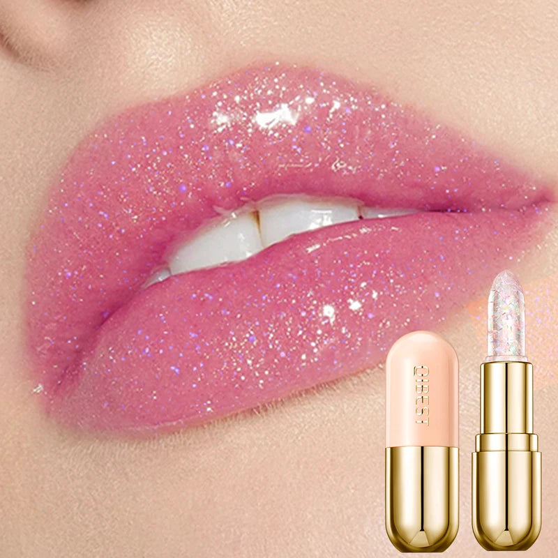 Glitter Crystal Jelly Lipstick – Color-Changing Moisturizing Lip Tint Balm