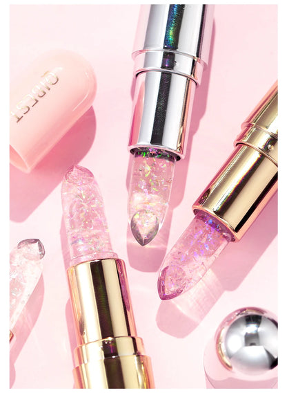 Glitter Crystal Jelly Lipstick – Color-Changing Moisturizing Lip Tint Balm