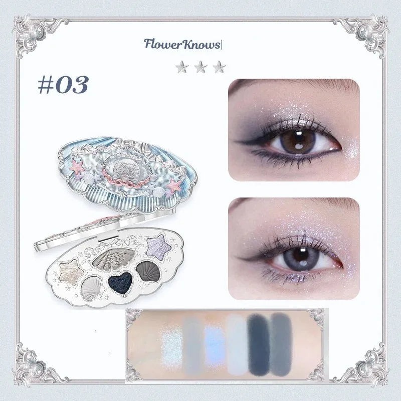 Moonlight Mermaid Eyeshadow Palette – 5-Color Matte & Shimmer Chameleon Finish