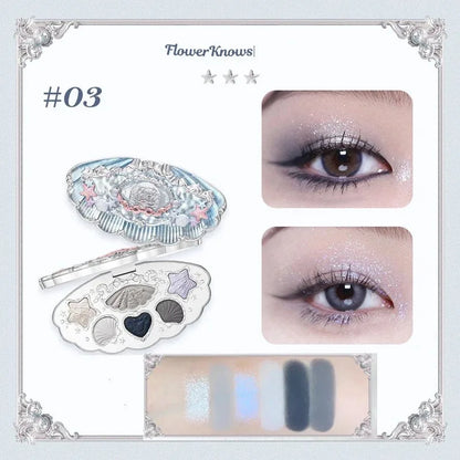 Moonlight Mermaid Eyeshadow Palette – 5-Color Matte & Shimmer Chameleon Finish