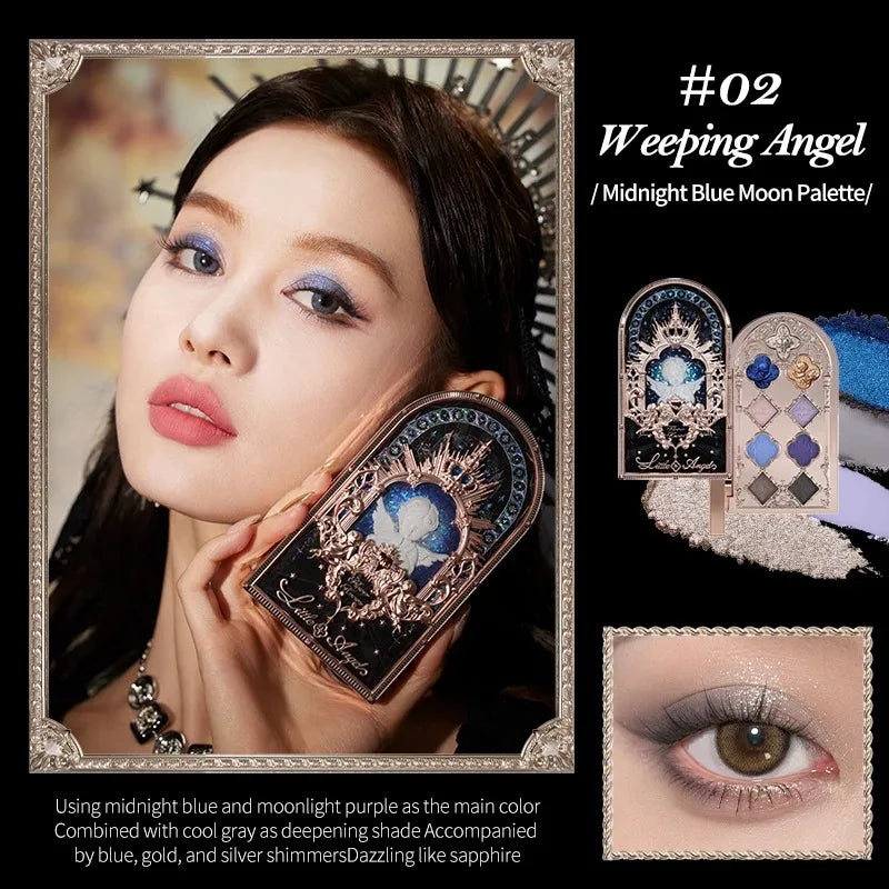 Little Angel 9-Color Eyeshadow Palette – Shimmer & Glitter Finishes