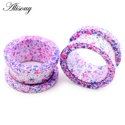 Stainless Steel Paint Pulley Ear Tunnels & Plugs Set
