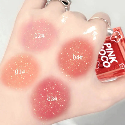 🌸 PINKCOCO Fine Shimmer Tipsy Blush – Multi-Use Soft Mist Glow