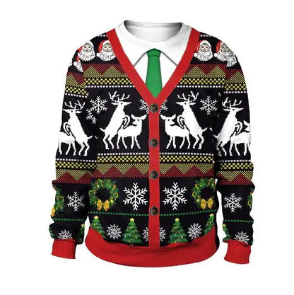 3D Funny Christmas Sweater – Green Holiday Jumper for Party & Festive Wear
