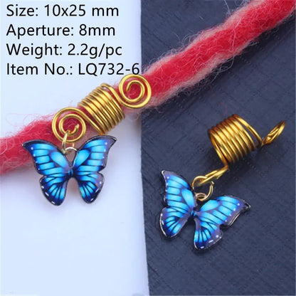 5pcs Butterfly Hair Beads