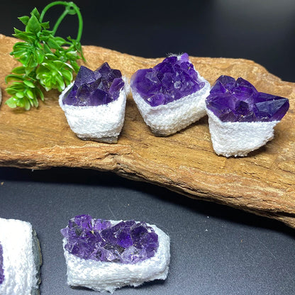 ST77-1 Natural Raw Amethyst Quartz Cluster – Healing Crystal Specimen for Décor & Crafts
