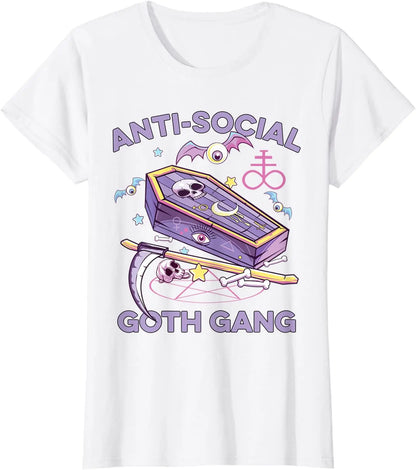 Anti-Social Pastel Goth Gang T-Shirt – Alternative Aesthetic Streetwear Tee