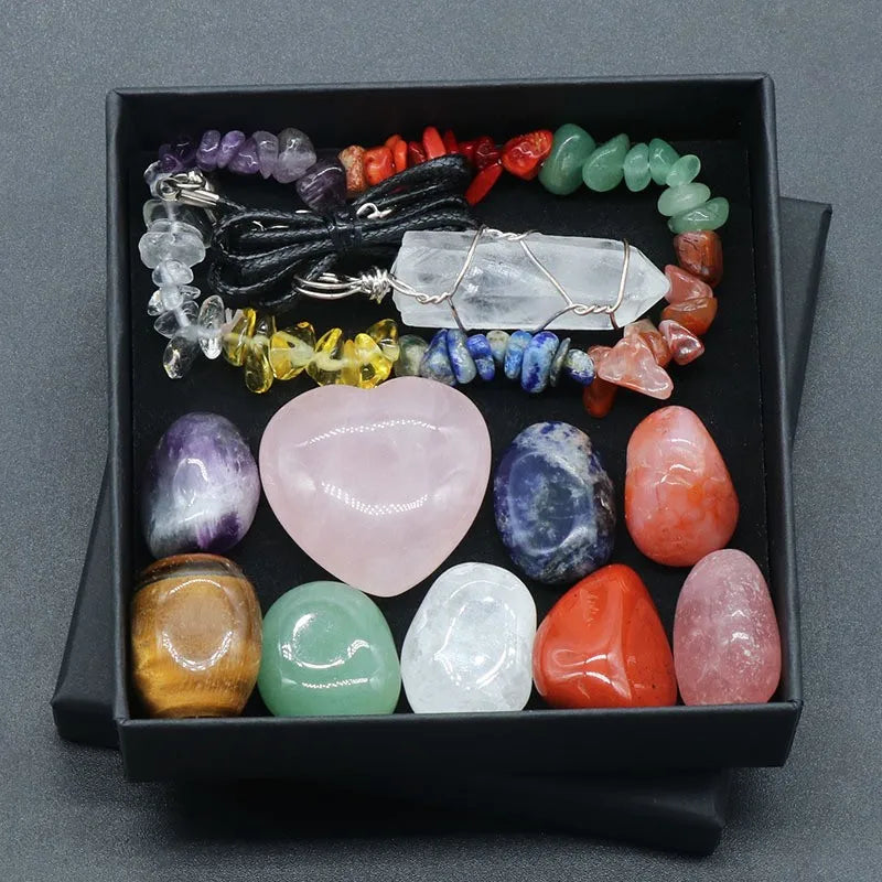Chakra Yoga Reiki Stone Set – Natural Crystal Healing Collection