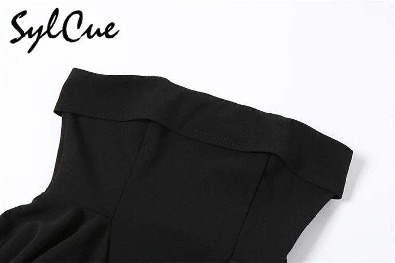 Black Strapless Mini Dress – Elegant Slim Party Tube Dress