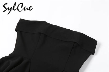 Black Strapless Mini Dress – Elegant Slim Party Tube Dress